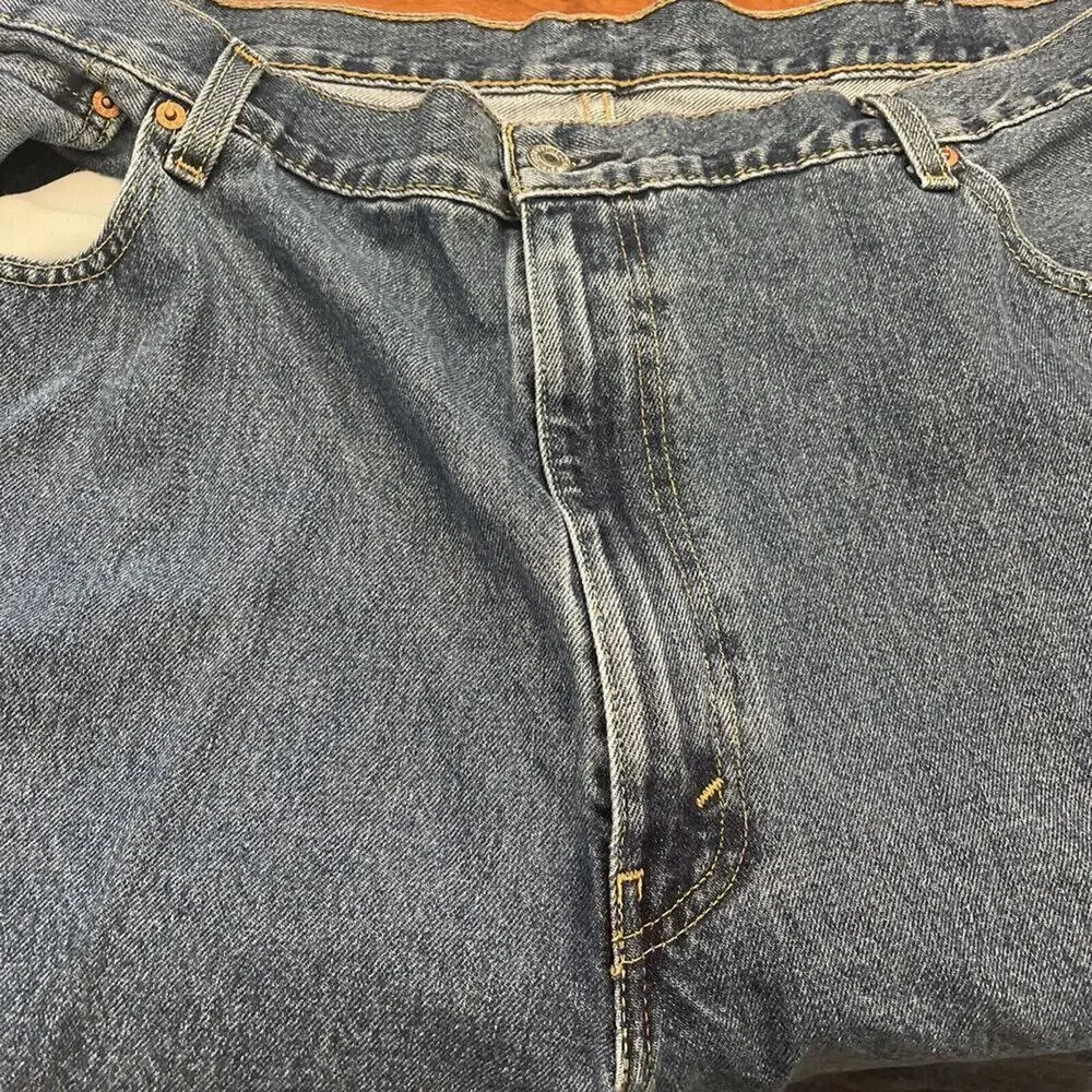 Levis 550 Jeans 48x30 Mens Blue Denim Straight Leg Relaxed Fit Casual Dark Wash